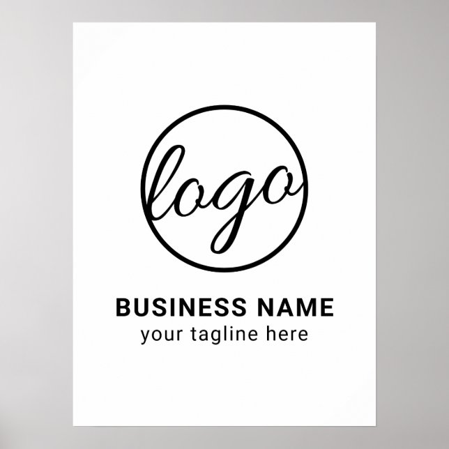 Custom Branded Company Simple Business Logo Poster (Front)