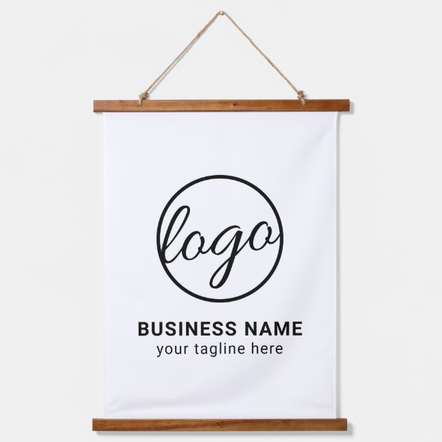 Custom Branded Company Simple Logo Business Hanging Tapestry (Front)