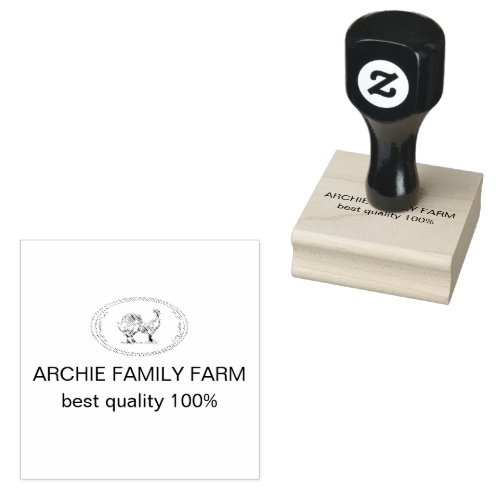 Custom Branded Cream Archie Family Farm Logo Rubber Stamp