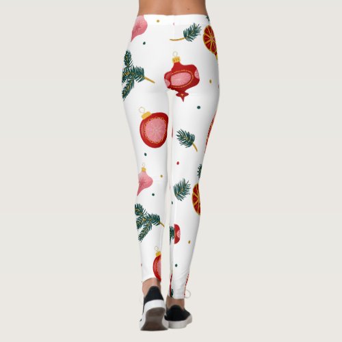 Custom Branded Dark Blue and Red Vintage Christmas Leggings