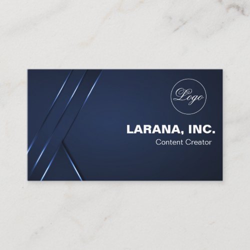 Custom Branded Dark Blue Modern Content Creator Business Card