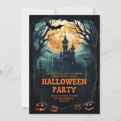 Custom Branded Dark Fantasy Halloween Party  Invitation