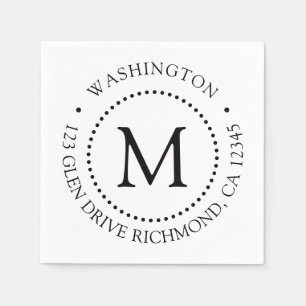 Custom Branded Dot Frame Monogram napkins