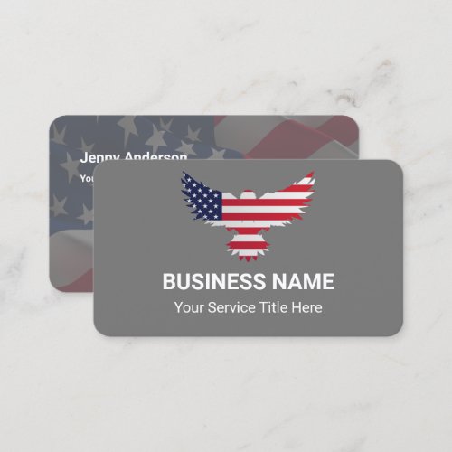 Custom Branded Eagle American Flag Business Card