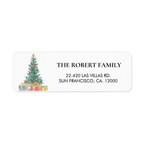 Custom Branded Elegant Christmas Return Address Label