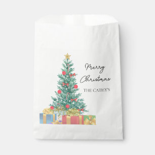Custom Branded Elegant Merry Christmas Party Paper Favor Bag