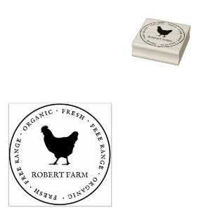 Custom Branded Family Farm Chicken Egg Carton Rubber Stamp