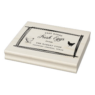 Custom Branded Farmhouse Fresh Eggs   Egg Carton  Rubber Stamp