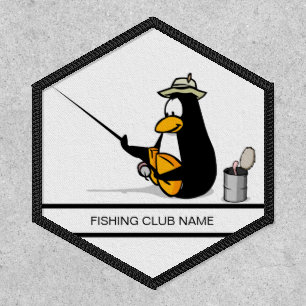 Custom Branded Fishing Club Name Black White Patch