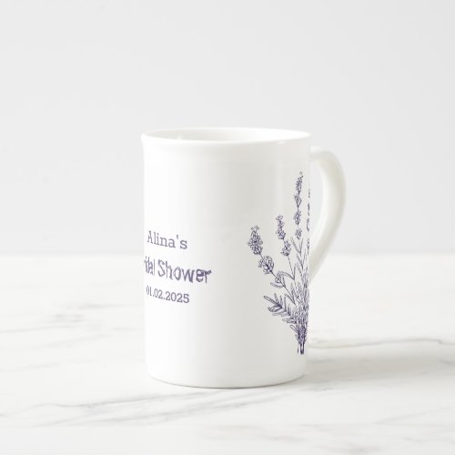 Custom Branded French lavender flowers  Bone China Mug