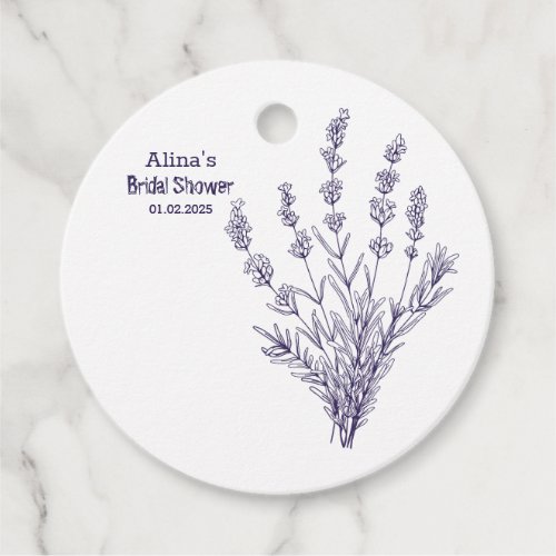 Custom Branded French lavender flowers Favor Tags