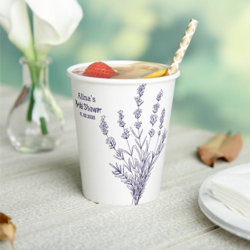 Custom Branded French lavender flowers Paper Cups
