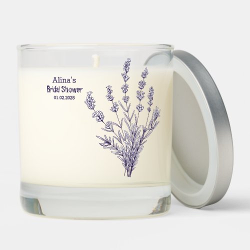 Custom Branded French lavender flowers  Scented Candle