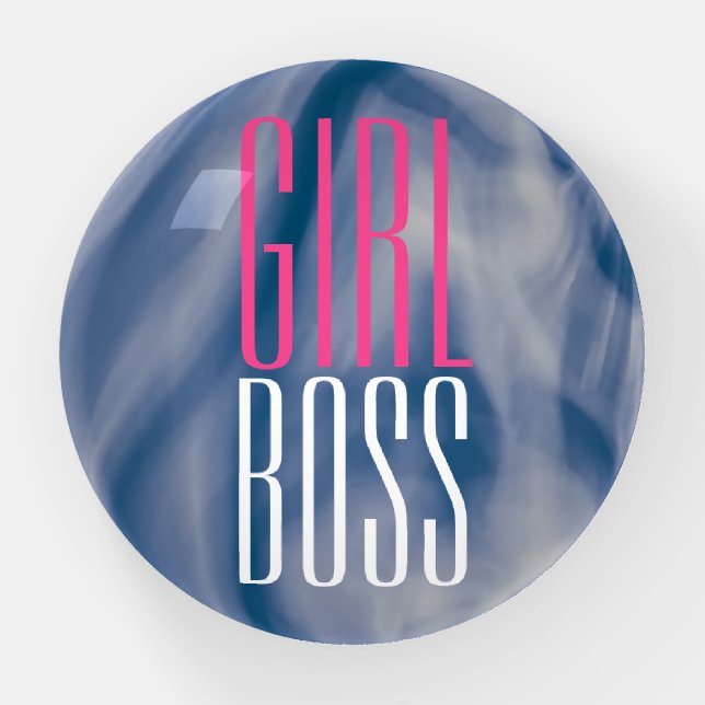 Custom Branded Girl Boss Typography Paperweight (Front)