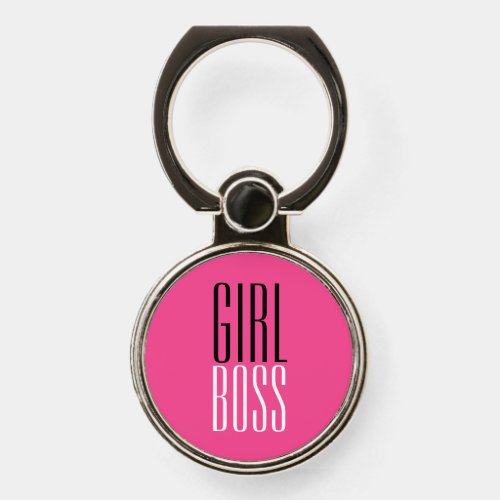 Custom Branded Girl Boss Typography White Black Phone Ring Stand