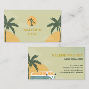 Custom Branded Green Yellow Summer Event Planner  Business Card