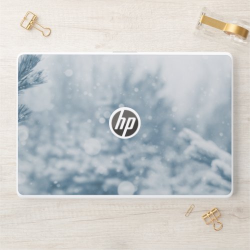 Custom Branded Grey Minimalist Winter  HP Laptop Skin