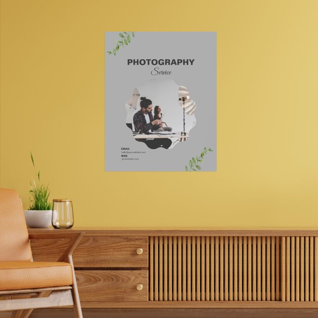 Custom Branded Grey Modern Photography Service Poster (Living Room 2)