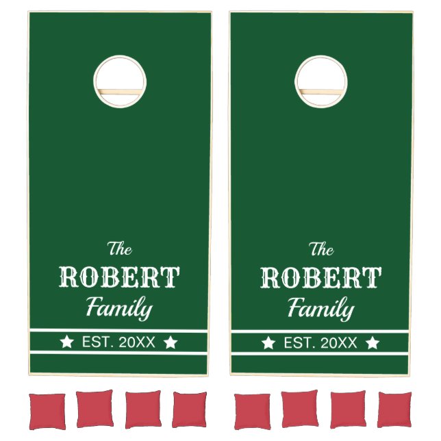 Custom Branded Hunter Green Dark Wood-look  Cornhole Set (Set)