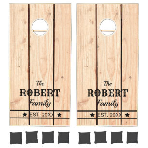Custom Branded Light Wood-look Cornhole Set