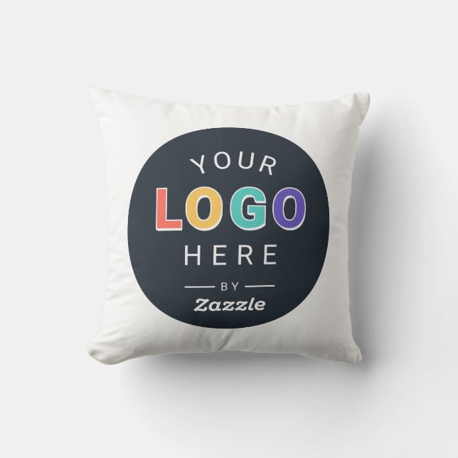 Custom Branded Logo Business Throw Pillow (Front)