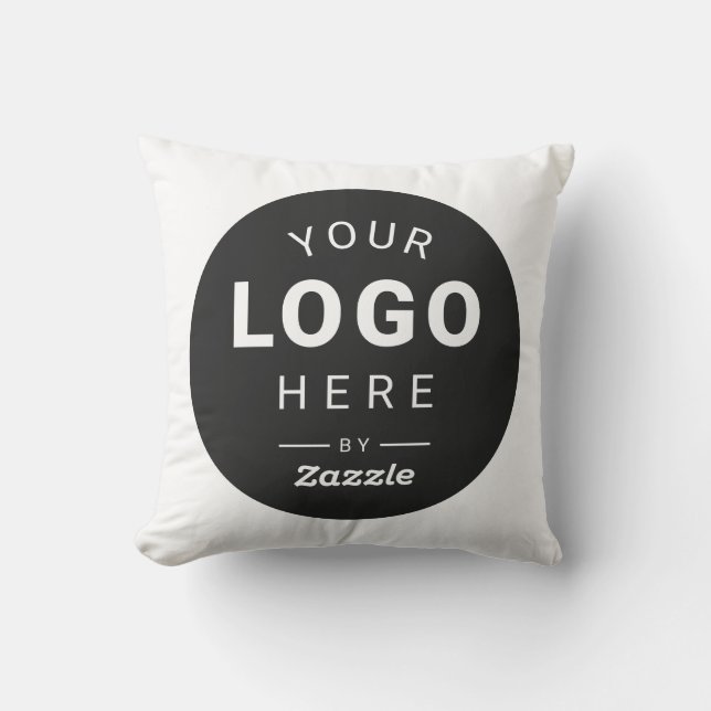 Custom Branded Logo Business Throw Pillow (Front)