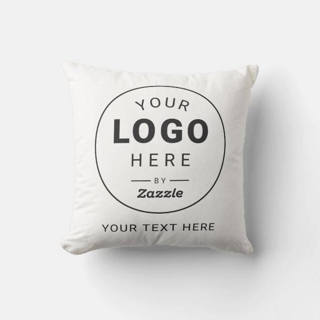 Custom Branded Logo Business  Throw Pillow (Front)