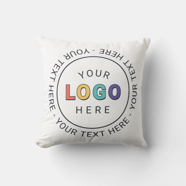 Custom Branded Logo Business  Throw Pillow (Front)