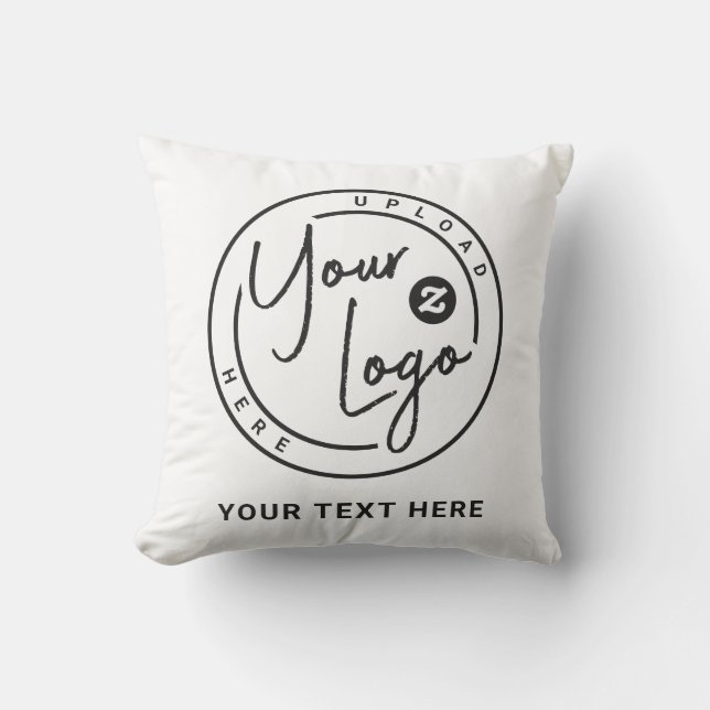 Custom Branded Logo Business Throw Pillow (Front)