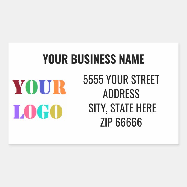 Custom Branded Logo Name Address Labels Example (Front)