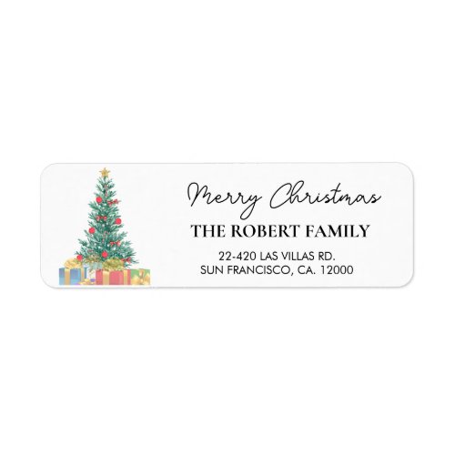 Custom Branded Merry Christmas Return Address  Label