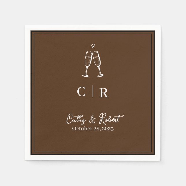 Custom Branded Minimal and Chic | Wedding Napkins (Front)