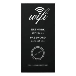 Custom Branded Modern Hotel Business Logo Wifi  Door Sign