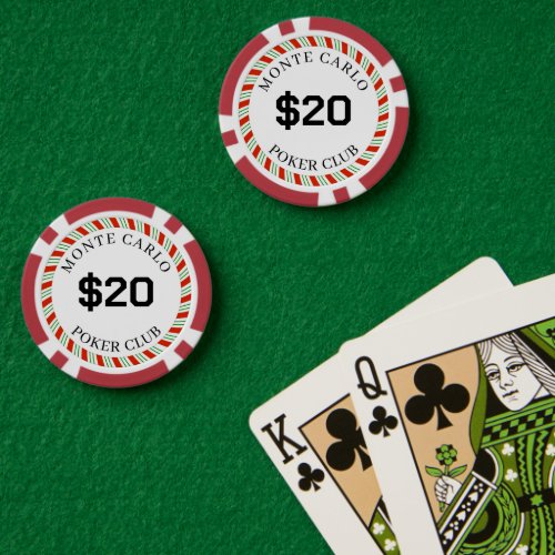 Custom Branded Monte Carlo Smooth 20 14 Gram  Poker Chips