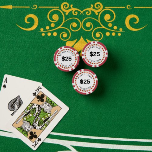 Custom Branded Monte Carlo Smooth 25 14 Gram  Poker Chips