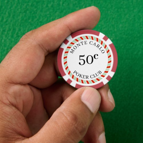 Custom Branded Monte Carlo Smooth 50 Cent 14 Gram  Poker Chips