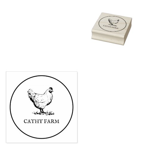Custom Branded Name Family Farm Chicken Egg Carton Rubber Stamp