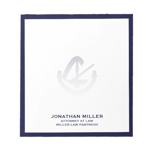 Custom Branded Notepad Navy Blue Typography