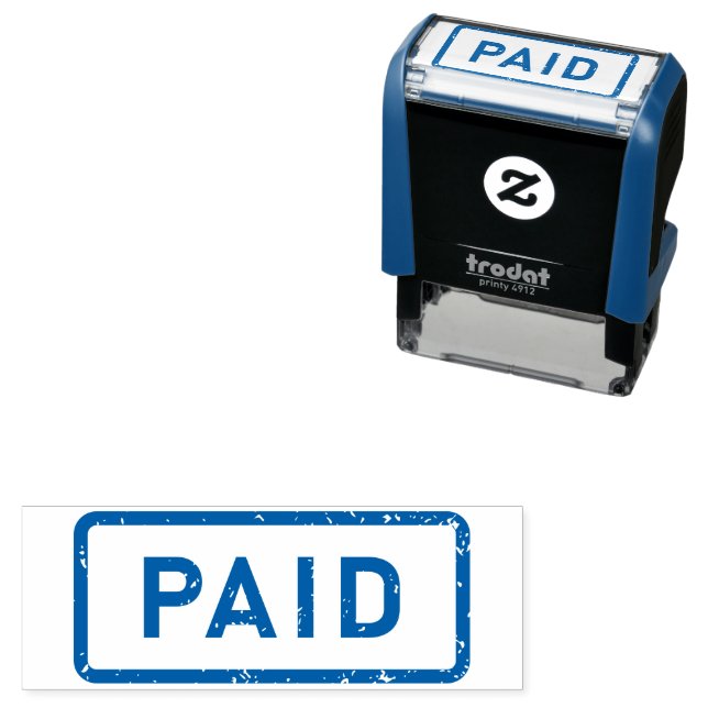 Custom Branded PAID Basic Office or Business Bank Self-inking Stamp (In Situ)
