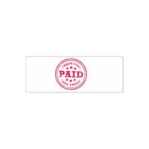Custom Branded PAID Basic Office or Business Bank Self-inking Stamp