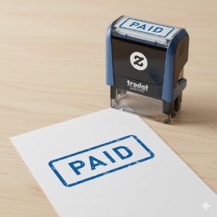 Custom Branded PAID Basic Office or Business Bank Self-inking Stamp