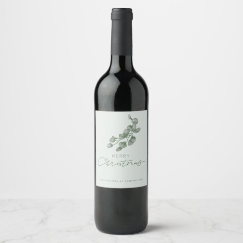 Custom Branded pastel Company Merry Christmas Wine Label