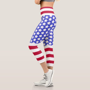 Custom Branded Patriotic Stars and Stripes Capri