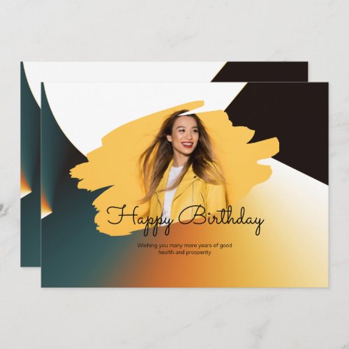 Custom Branded Photo Happy Birthday Flat  Holiday Card