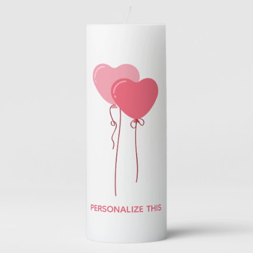 Custom Branded Pink Minimalist Valentine  Pillar Candle