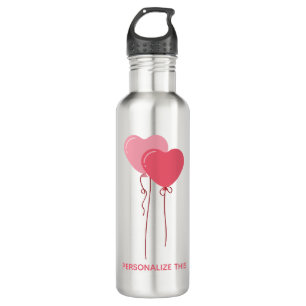 Custom Branded Pink Minimalist Valentine Stainless Steel Water Bottle