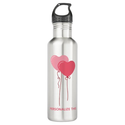 Custom Branded Pink Minimalist Valentine  Stainless Steel Water Bottle