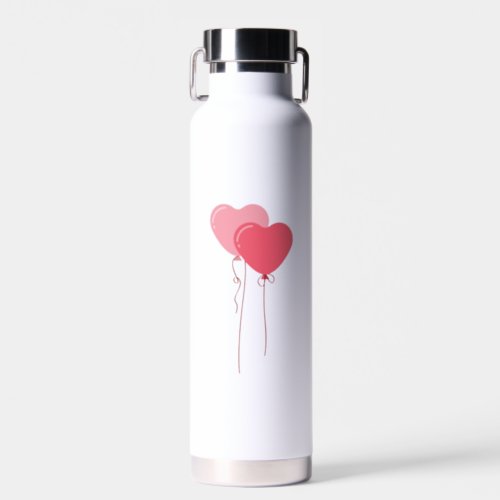 Custom Branded Pink Minimalist Valentines Water Bottle