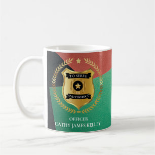 Custom Branded Police Officer Shield Personalized Coffee Mug
