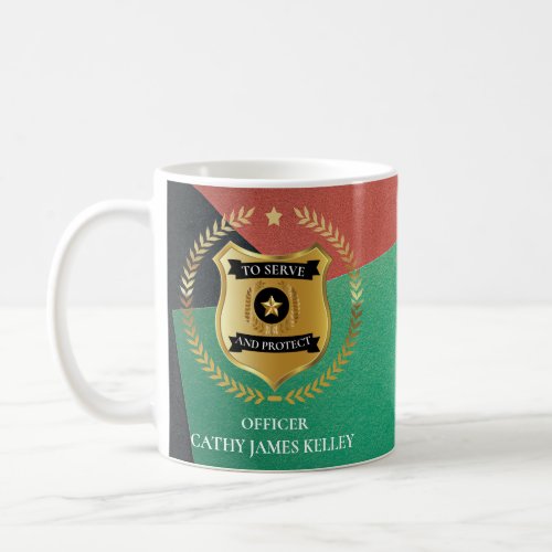 Custom Branded Police Officer Shield Personalized  Coffee Mug